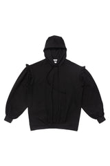 RUFFLE HOODIE_black