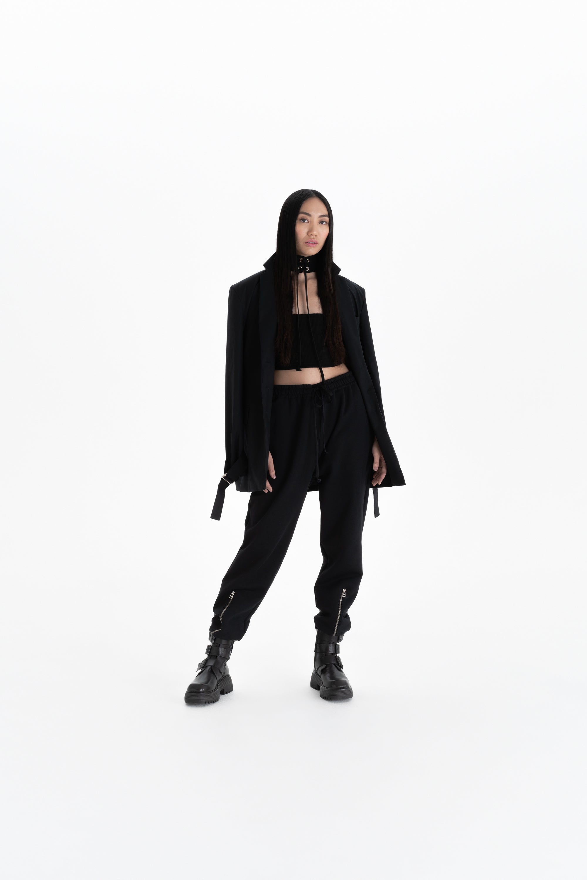 ZIPPER SWEATPANTS_black (-70%)