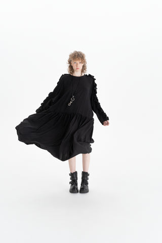 RUFFLE DRESS_black