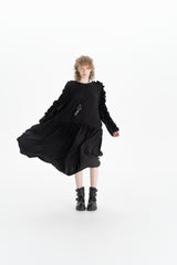 RUFFLE DRESS_black