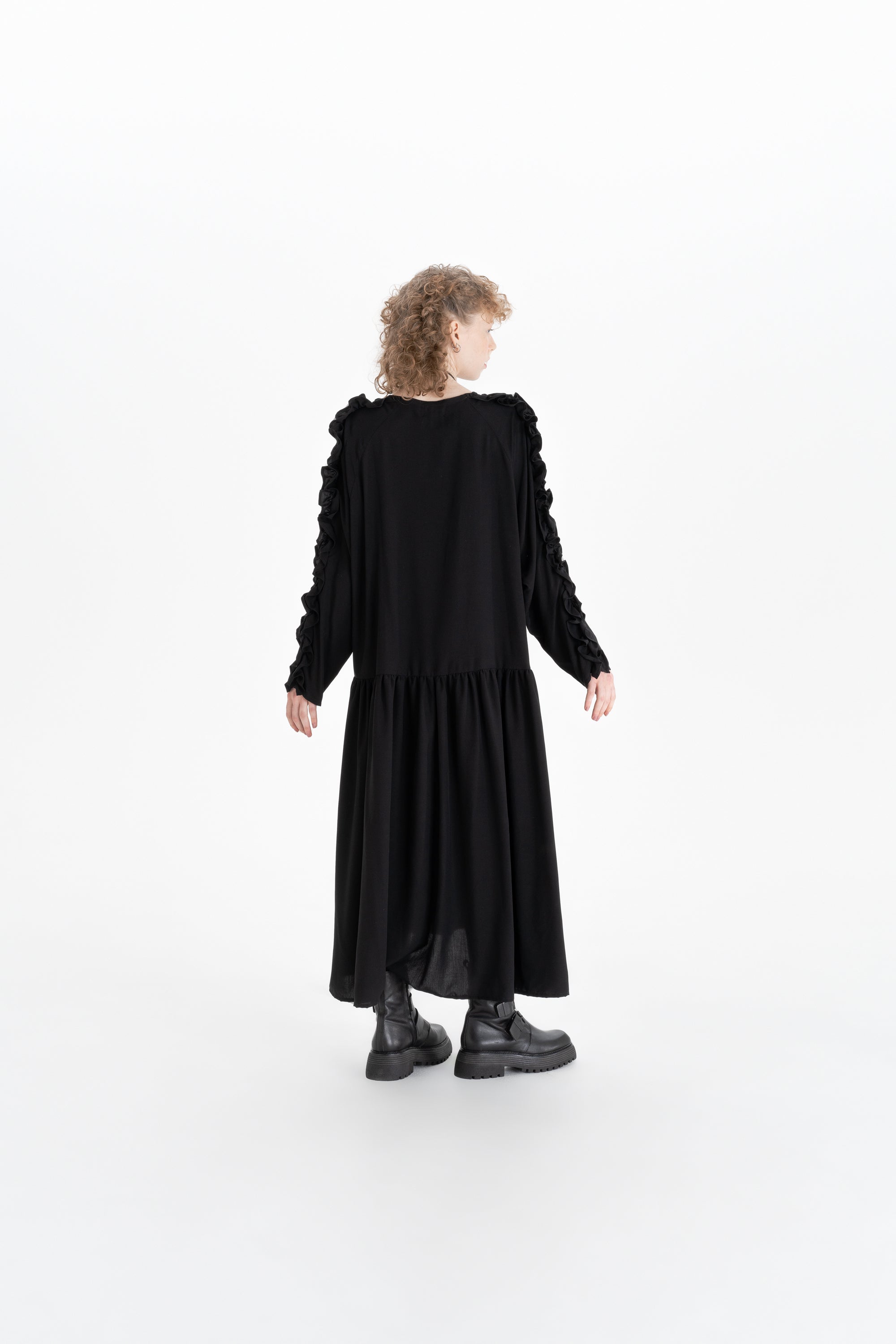 RUFFLE DRESS_black