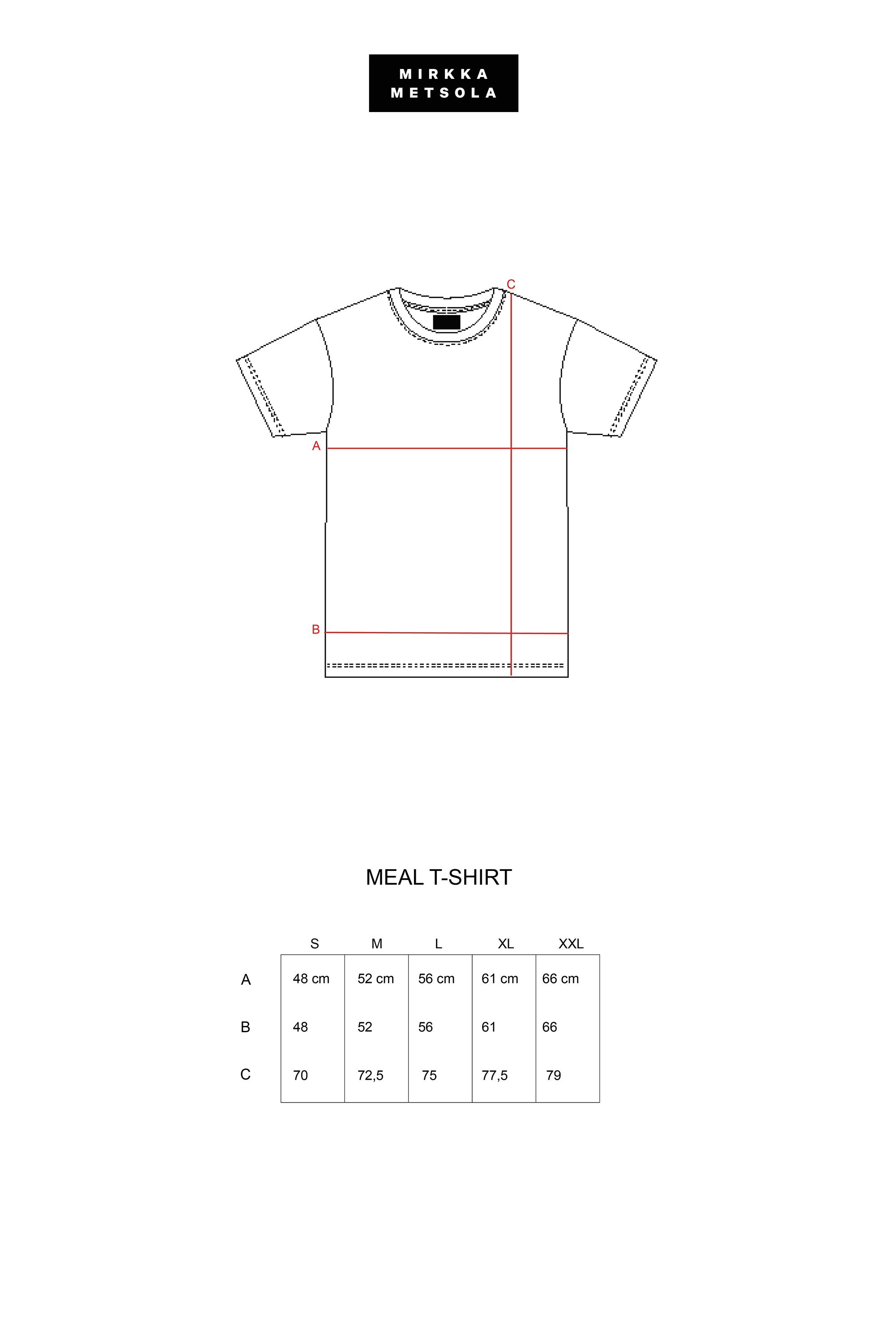 Measurment Meal T-shirt Mirkka Metsola. 