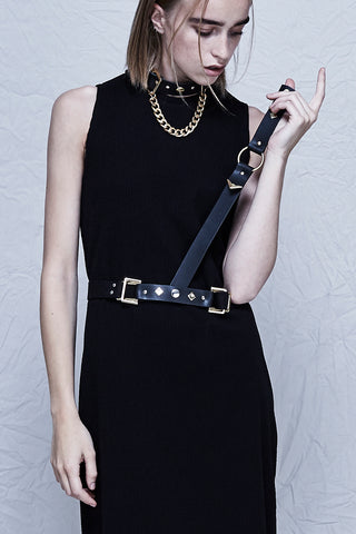 Golden Body Harness [Choker & Belt]